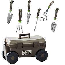 Combo And Rolling Cart Garden Tool Set