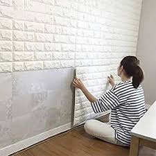 White Pe Foam Bricks Wall Sticker Size