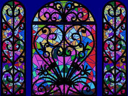 Free Vectors Pattern Stained Glass Door