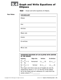 9 4 Graph And Write Equations Of