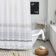 Uphome Tassel Stall Shower Curtain Boho