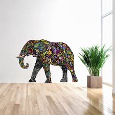 Colorful Fl Elephant Sticker