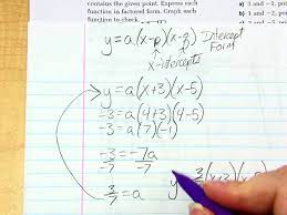 Quadratic Given X Intercepts And