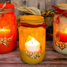 Fall Leaf Mason Jar Luminary My Home