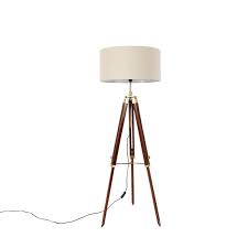 Floor Lamp Brass With Shade Light Brown