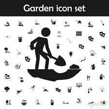 The Person Is Digging Icon Garden