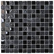 Grey Grid Glass Marble Mosaic Tile