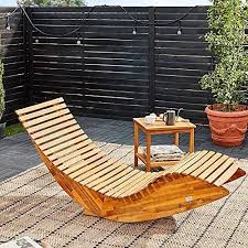 Garden Wooden Sun Lounger Outdoor