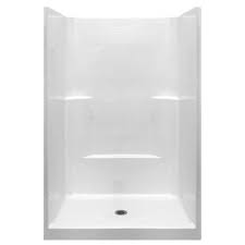 Shower Pan In White With Center Drain