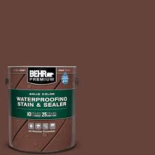 Behr Premium 1 Gal Sc 117 Russet Solid Color Waterproofing Exterior Wood Stain And Sealer