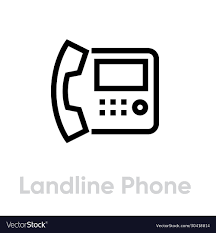 Landline Phone Icon Editable Outline