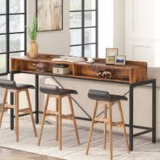 Benjamin Brown 70 9 In Long Console Sofa Table 2 Tier Narrow Industrial Behind Couch Bar Table Storage Shelves