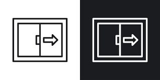 Slide To Open Door Arrow Vector Symbol