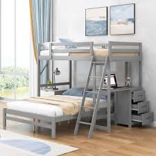 Twin Over Full Bunk Bed W Built In