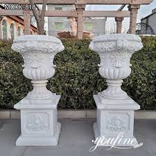 Outdoor Large Marble Garden Flower Pots