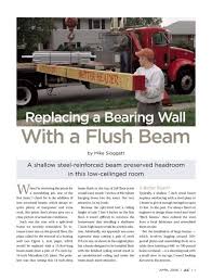 bearing wall with a flush beam jlc
