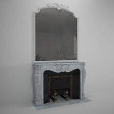 Antique French Marble Fireplace 3d