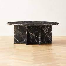 Round Black Marble Coffee Table