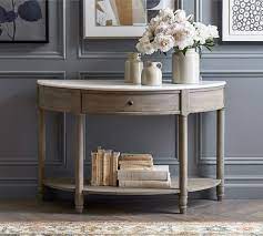 Alexandra Demilune Marble Console Table