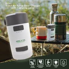 Air Pump Solar Charger With Camping Lamp