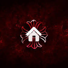 Modern Red And Black Digital Home Icon