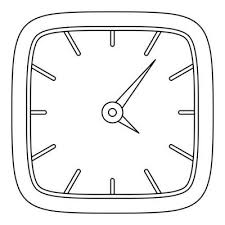 Square Clock Icon Outline Style