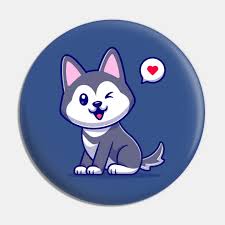 Cute Husky Dog Cartoon Vector Icon