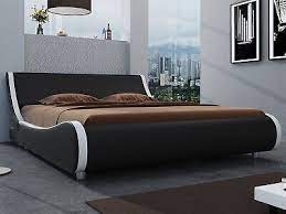 Low Profile Sleigh Platform Bed Frame