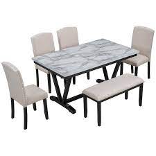 Lucky One Marble Table 6 Piece