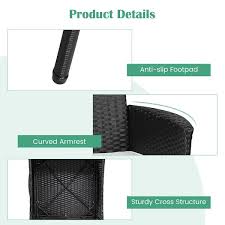 Honey Joy Black Wicker Outdoor Rattan