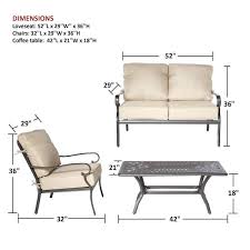 Alfresco Newbury Beige 4 Piece Metal