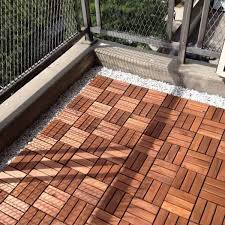 Solid Wood Interlocking Deck Tiles