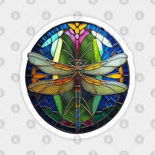 Stained Glass Dragonfly Window