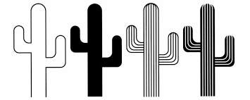 Outline Silhouette Cactus Icon Set