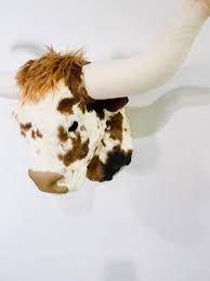 Spotted Texas Longhorn Cow Wall Mount