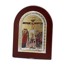 Christ Crucifixion Silver Wall Stand