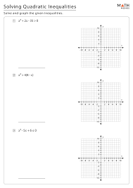 Quadratic Inequalities Worksheets With