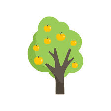 Apple Fruit Tree Icon Flat Vector