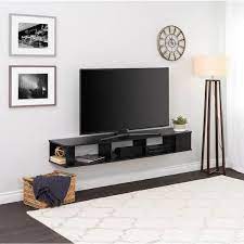Prepac Wide Wall Mounted Tv Stand Black