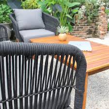 Mieres 4 Piece Wicker Patio Conversation Set With Gray Cushions