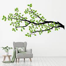 Tree Branch Green Leaves Wall Sticker