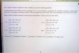 Linear Equations In Three Variables