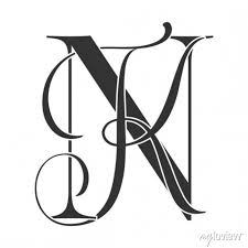 Nk Kn Monogram Logo Calligraphic