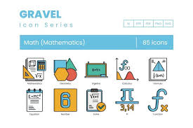 85 Math Mathematics Icons Gravel