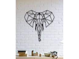 Elephant Wall Sculpture 2d By
