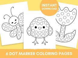 6 Printable Spring Dot Marker Coloring
