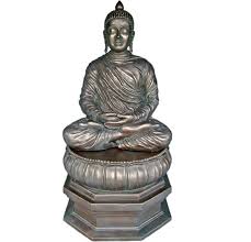 Buddha Divine On Lotus Leaf In Bronze