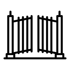 Automatic Garden Gate Icon Outline