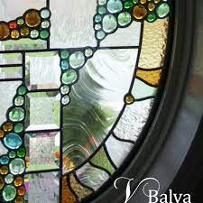 Modern Design Stained Glass Oval Window