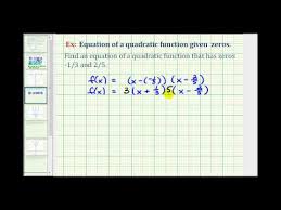 Roots To Determine A Quadratic Function